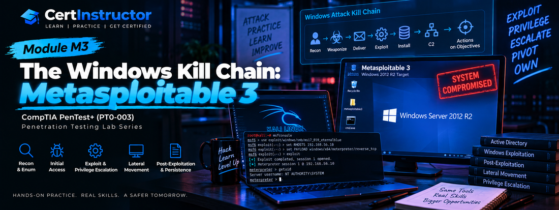 The Windows Kill Chain — Metasploitable 3 (Pentest Range Module M3)
