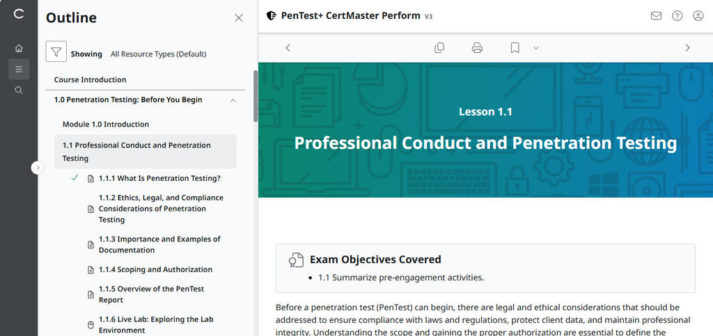 CompTIA PenTest+ CertMaster Perform  PT0-003 (V3) (12 Month Access )