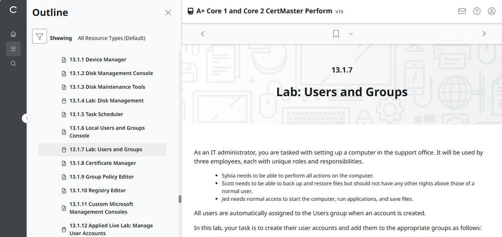 CertMaster Perform for CompTIA A+ Core 1 & 2  (V15) (120 Days  Access)