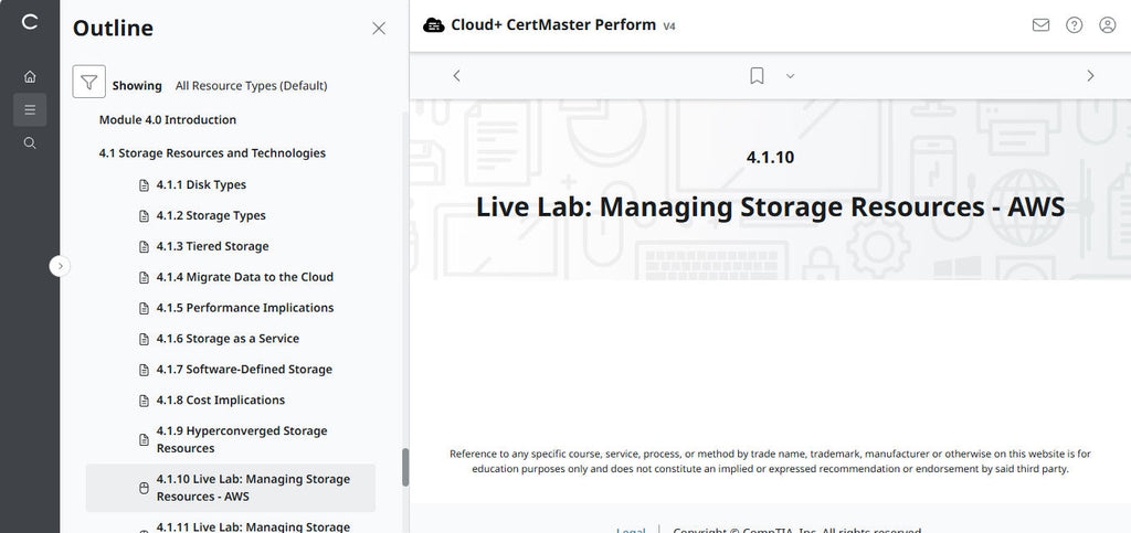 CompTIA Cloud+ CertMaster Perform (CV0-004)