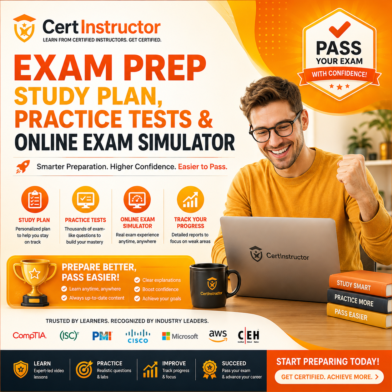 CompTIA Cloud+ (CV0-004) Exam Prep — Study Plan, Practice Tests & Online Exam Simulator